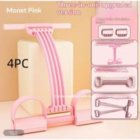 Womens Adjustable Shoulder- And Back-Open Foot-Operated Resistance Trainer (Option: Pink-3 in 1-4PCS)
