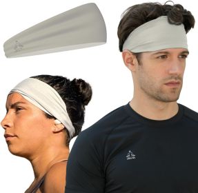 Sweat Band Workout Headbands for Women and Men - Sweatbands for Men - Moisture Wicking Sports Sweat Bands Headbands for Women, Running,Cycling,Yo (Color: GRAY)