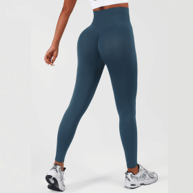 Women High Waisted Leggings, Tummy Control Pants, Full Length Soft Stretchy Yoga Pants (Color: Navy Blue, size: XL)